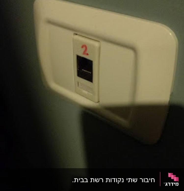 שקע רשת על קיר עם מספר 2